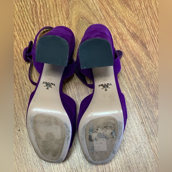 Prada Suede Platform Ankle-Strap Sandal - Picture 7 of 9